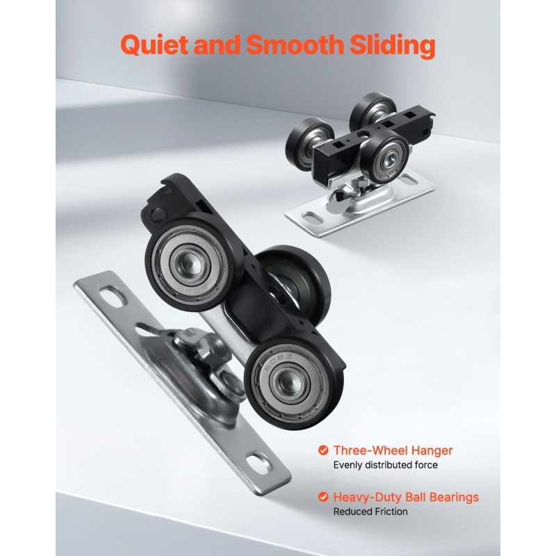 Liukuovikiskosarja alumiiniseos 1219 mm kahden oven järjestelmään 35–45 mm ovipaksuudelle