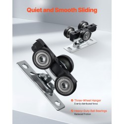 Ohitusliukuoven alumiiniseoskiskosarja kahden oven 1828 mm 68 kg kantavuus