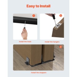 Liukuovikiskosarja alumiiniseoksinen 8-jalkainen kahdelle limittäiselle ovelle kantavuus 68 kiloa