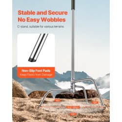 C-valaisinjalusta puomivarrella 201-ruostumaton teräs säädettävä korkeus 1463–2987 mm 20 kg kantavuus