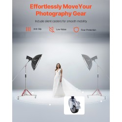 Kolmijalkainen valojalusta pyörillä ruostumaton teräs 1463–2987 mm 20 kg kantavuus