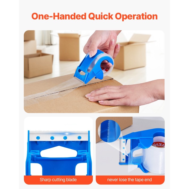 Läpinäkyvä pakkausteippi akryyliliimalla 47,8 mm 22,86 m 6 rullaa