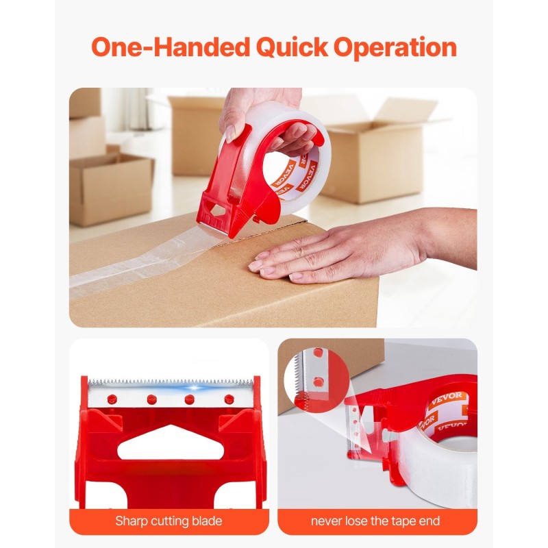 Läpinäkyvä pakkausteippi 12 rullaa 59,4 m 47,8 mm akryyliliima