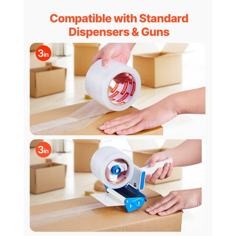 Läpinäkyvä akryyliliimainen pakkausteippi 76 mm 59 m 24 rullaa