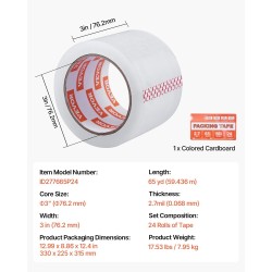 Läpinäkyvä akryyliliimainen pakkausteippi 76 mm 59 m 24 rullaa