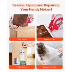 Pakkausteippi läpinäkyvä 47,8 mm 59,4 m 6 rullaa akryyliliimalla annostelijalla