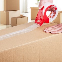 Pakkausteippi läpinäkyvä 47,8 mm 59,4 m 6 rullaa akryyliliimalla annostelijalla