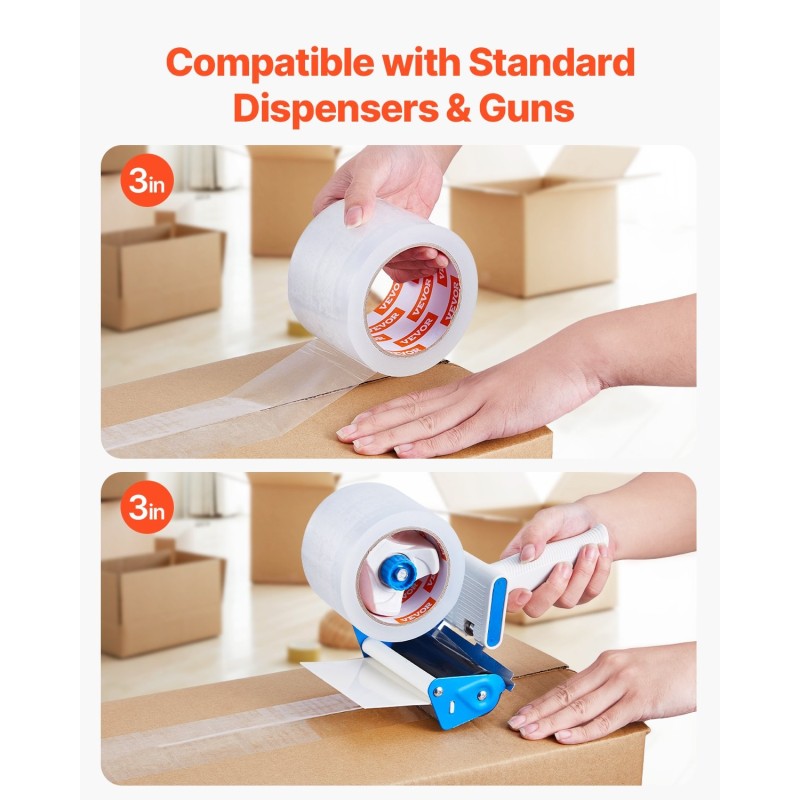 Pakkausteippisetti läpinäkyvä 6 rullaa 76 mm leveä 59,4 m 2,7 mil paksu