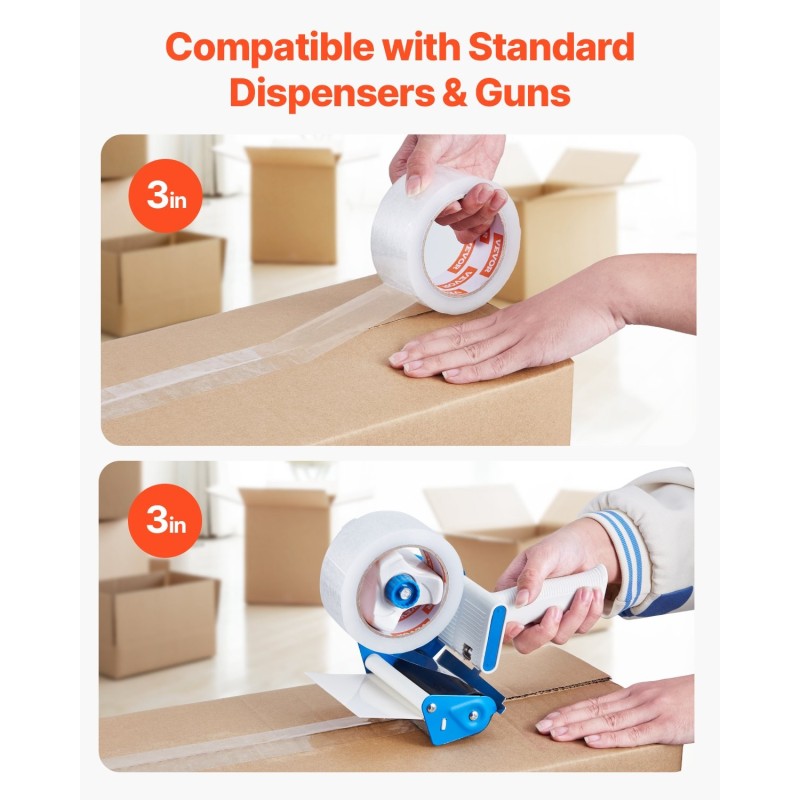 Läpinäkyvä pakkausteippi 18 rullaa 47,8 mm 59,4 m akryyliliimainen