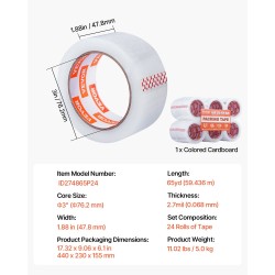Läpinäkyvä pakkausteippi 18 rullaa 47,8 mm 59,4 m akryyliliimainen