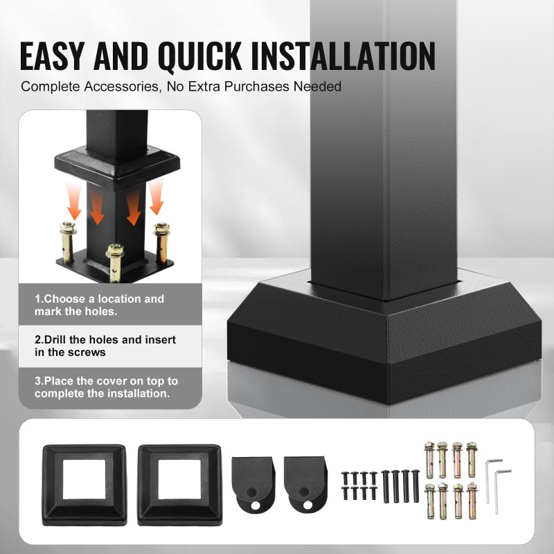 Porraskaide hiiliterästä ulkokäyttöön 4–5 portaalle säädettävä kulma 0–40° musta