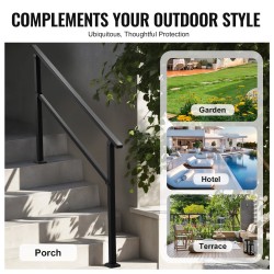 Porraskaide hiiliterästä ulkokäyttöön 4–5 portaalle säädettävä kulma 0–40° musta