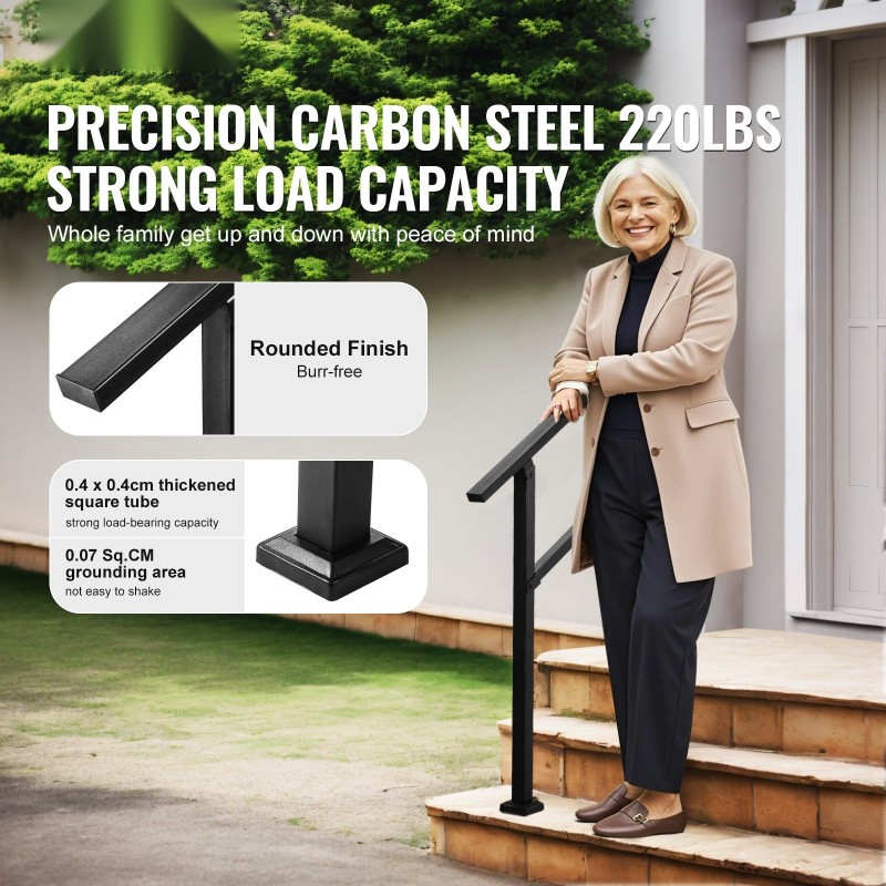 Käsijohde hiiliteräksinen musta 2–3 askelmaa säädettävä kulma 0–40 astetta