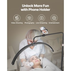 LED-lattiavalaisin puolikuu-muotoinen 26-tuumainen musta alumiinijalustalla kauneudenhoitoon