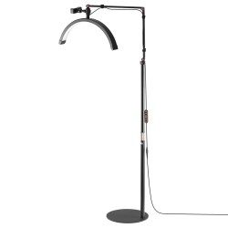 Puolikuun LED-työvalo kaksitoiminen lattiavalaisin ja pöytäkiinnike musta säädettävä värilämpötila