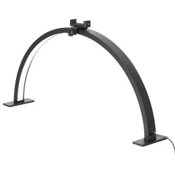 Pöytävalaisin alumiiniseosrunko puolikuun muotoinen musta säädettävä värilämpötila 3000 6000K kauneustyöhön