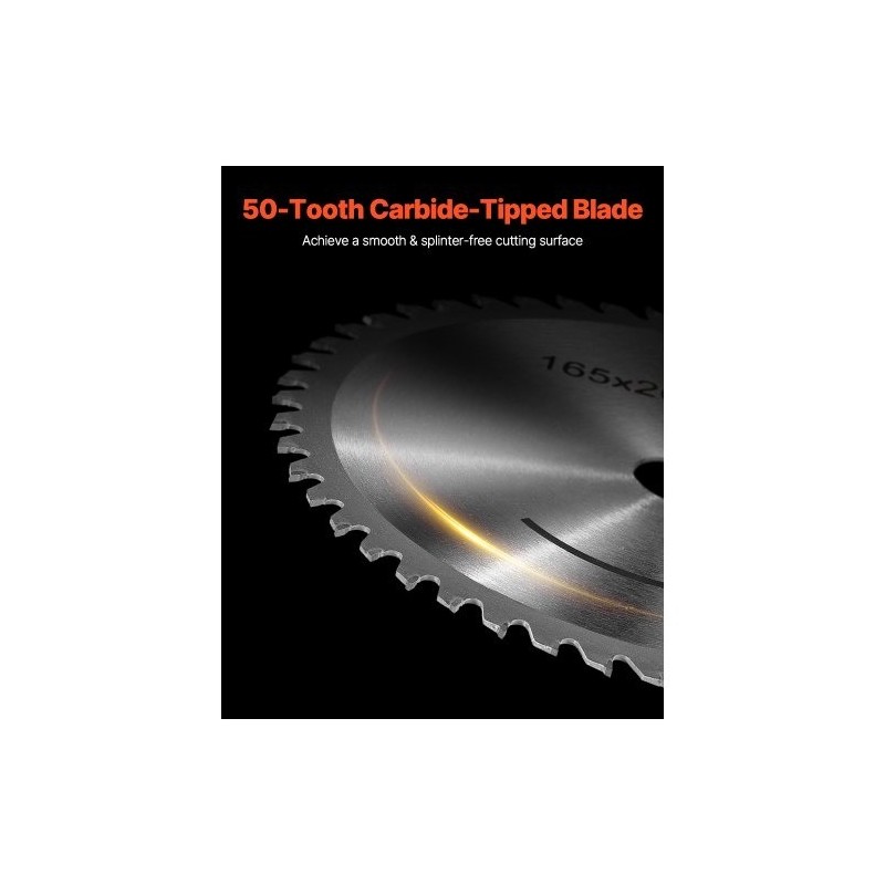 Upotussaha 165 mm 1200W 50-hampainen kovametalliterä puulle muoville ja metallille