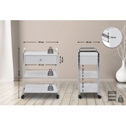 Monipuolinen apuvaunu pyörillä kauneushoitolaan ja kotiin