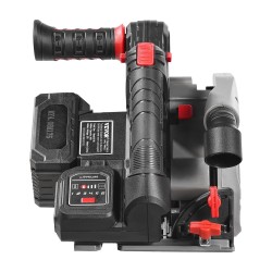 Akkukäyttöinen upotussaha puulle ja levyille 20V 4Ah 140 mm harjaton moottori