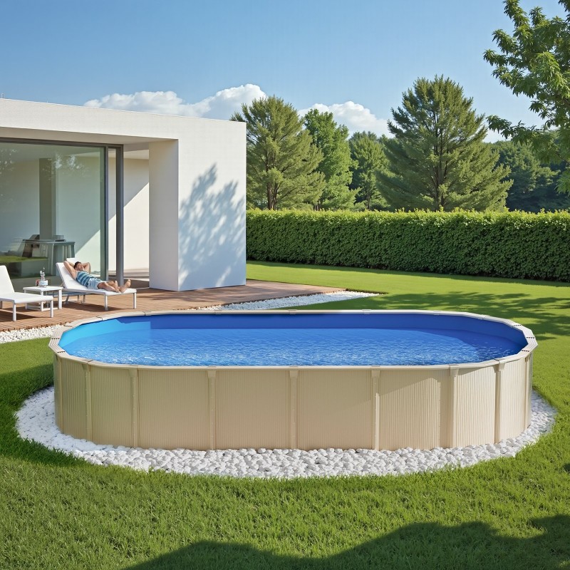 Uima-altaan suojamuovi vinyyli soikea 500 x 300 x 120 cm terässeinäisiin