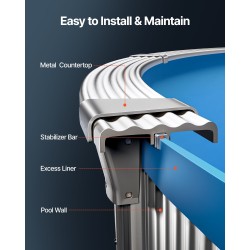 Pyöreä vinyylivuori maanpäälliseen uima-altaaseen halkaisija 550 cm enintään 132 cm korkeus