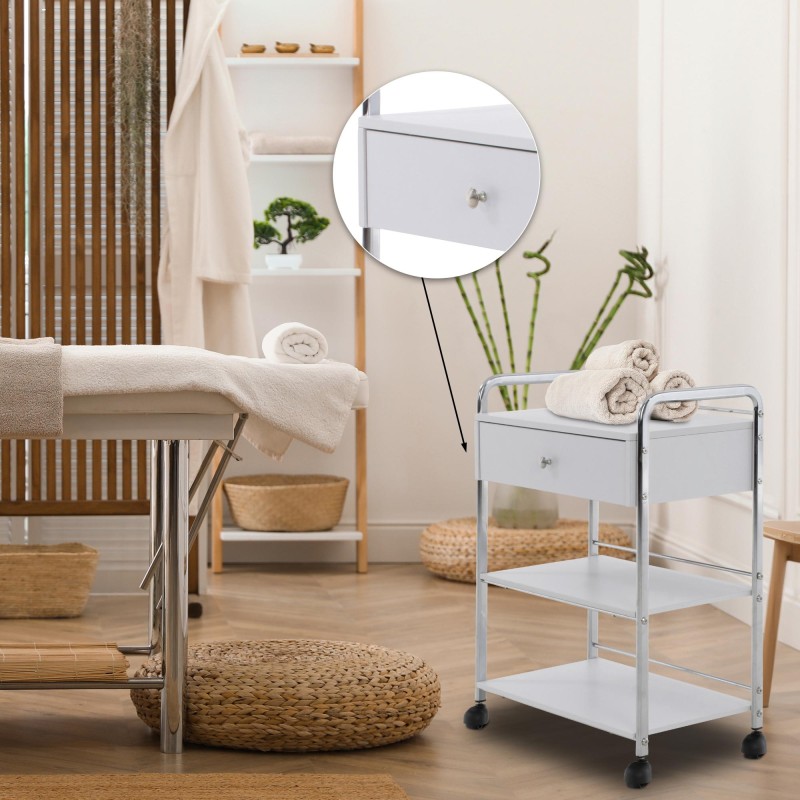 Monipuolinen apuvaunu pyörillä kauneushoitolaan ja kotiin