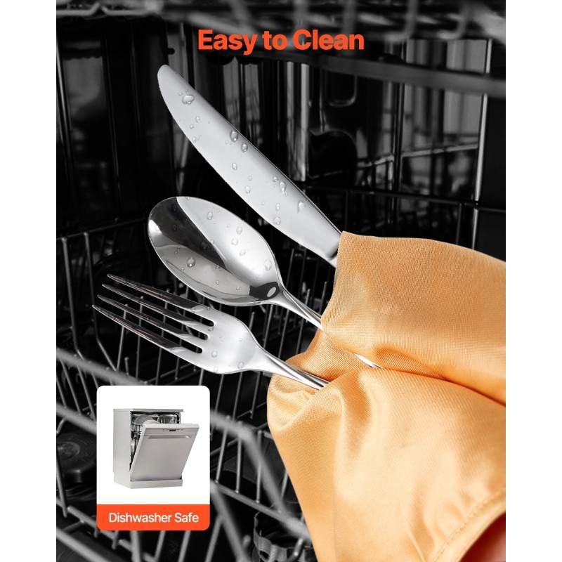 Ruokailuvälinesetti 30 osaa 6 hengelle 18/10 ruostumatonta terästä peilikiillotettu