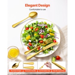 Ruokailuvälinesetti 100 osaa kullanvärinen 18/0-ruostumaton teräs 20 hengen kattaukseen peilikiillotettu