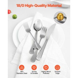 Ruokailuvälinesetti 30-osainen 18/0-ruostumatonta terästä 6 hengelle peilikiillotettu