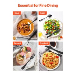 Aterinsetti 30-osainen musta kuudelle hengelle elintarvikelaatuinen 18/0-teräs