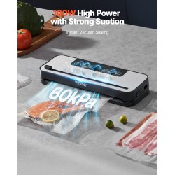 Vakuumipakkauslaite kompakti 5-toimintoinen 100W ABS+PC 10 pussia sisäänrakennettu leikkuri