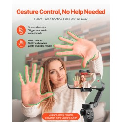 3-akselinen taitettava älypuhelin-gimbaali 2600 mAh akku Android ja iPhone-yhteensopiva