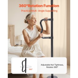 Lattia katto turvatanko säädettävä musta hiiliteräs alumiiniseos 2140–3050 mm 136 kg