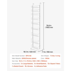 Oven päälle ripustettava säilytyshylly kromattu teräs 9-tasoinen keittiöön