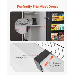Yli oven ripustettava 9-tasoinen teräksinen säilytyshylly säädettävillä hyllyillä musta