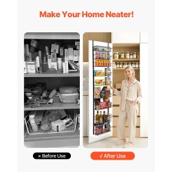 Yli oven ripustettava 9-tasoinen teräksinen säilytyshylly säädettävillä hyllyillä musta