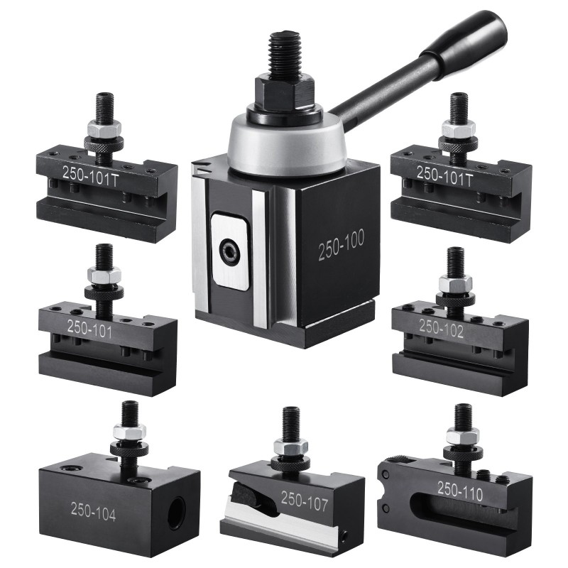 Pikavaihtotyökalupostisarja 8-osainen teräksinen 6–12 tuuman sorveihin