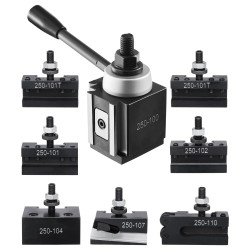 Pikavaihtotyökalupostisarja 8-osainen teräksinen 6–12 tuuman sorveihin