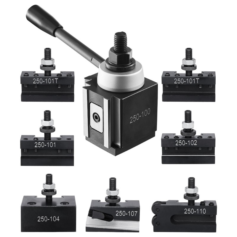 Pikavaihtotyökalupostisarja 8-osainen teräksinen 6–12 tuuman sorveihin