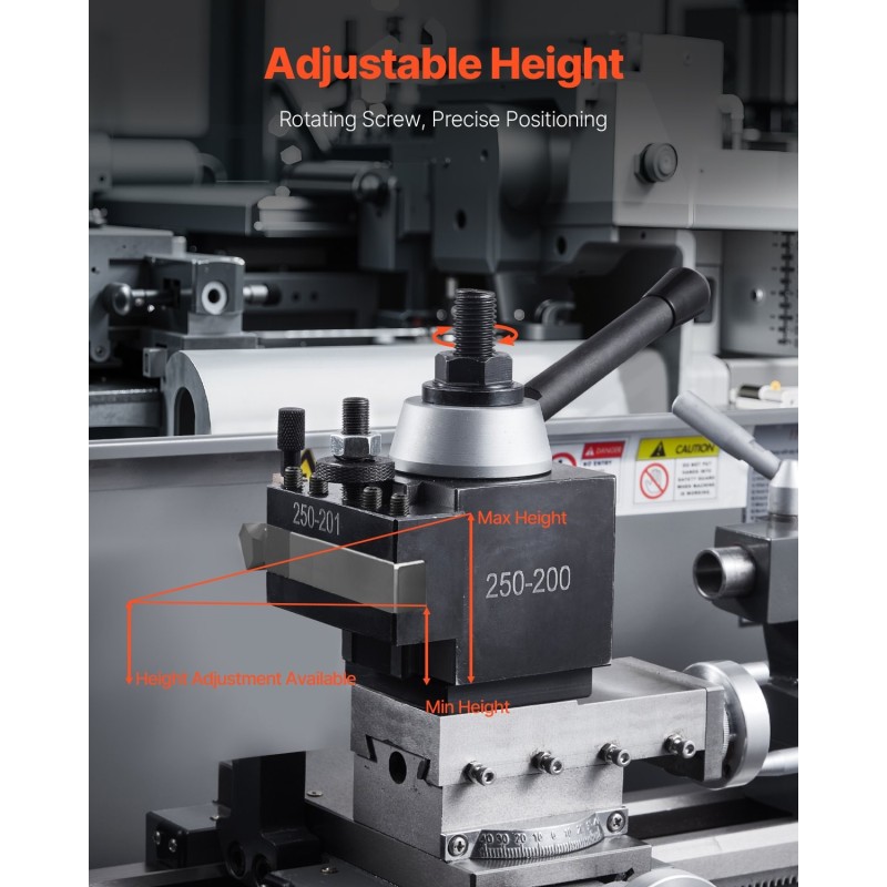 Pikavaihtoinen sorvin työkalupidinsarja kahdeksanosainen teräs 254–381 mm kääntöhalkaisija