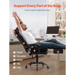 Työtuoli korkeaselkäinen PU-nahkainen säädettävä jalkatuki lannerangan tyyny 181 kg