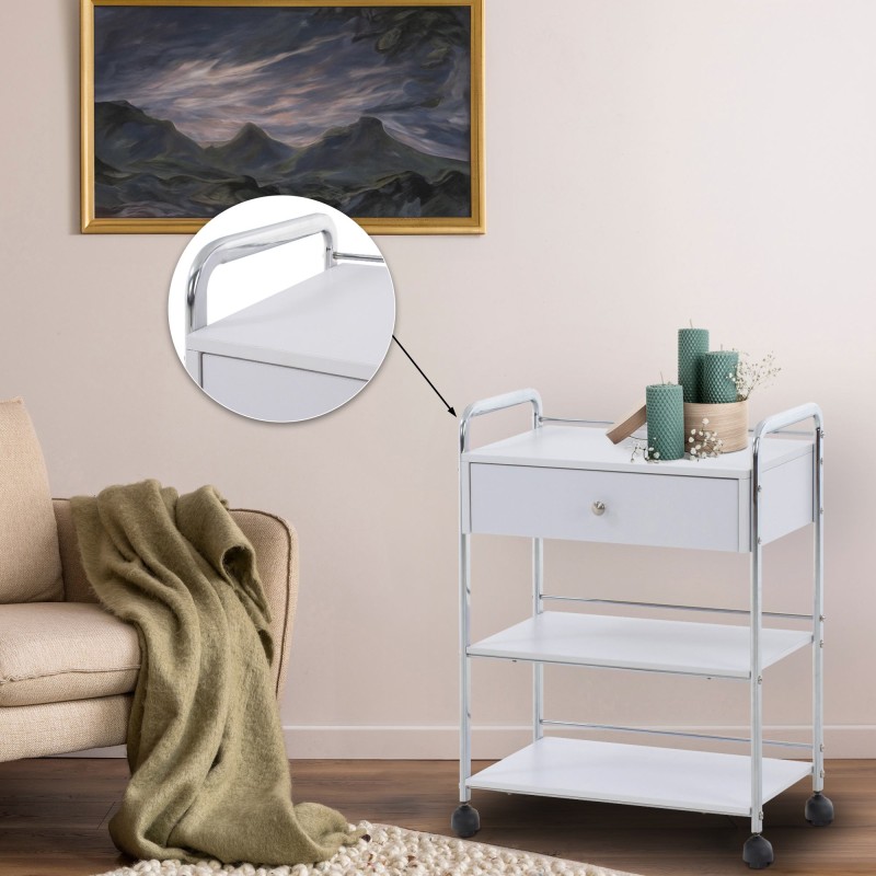 Monipuolinen apuvaunu pyörillä kauneushoitolaan ja kotiin