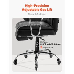 Toimiston johtajantuoli korkealla selkänojalla PU-nahkainen verhoilu paksu vaahtomuovipehmuste keinotoiminto korkeussäädettävä