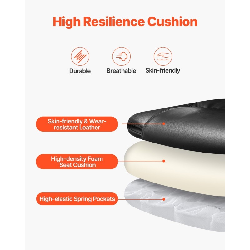 Toimistotuoli PU-nahkainen korkea selkänoja niskatuki lannerangan tyyny säädettävä jalkatuki 136 kg