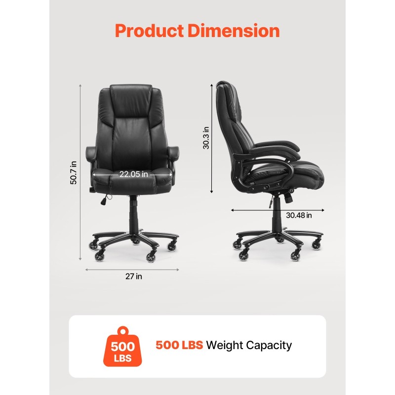 Toimistotuoli PU-nahka musta 160 mm vaahtotyyny kantavuus 226,8 kg
