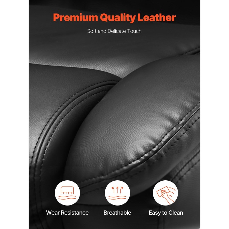 Toimistotuoli PU-nahka musta 160 mm vaahtotyyny kantavuus 226,8 kg