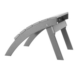 Taitettava jalkarahi korkeatiheyksisestä polyeteenimuovista harmaa 377 mm ulkokäyttöön