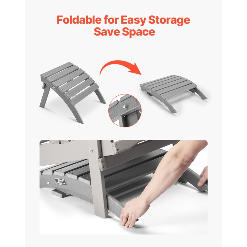 Taitettava jalkarahi korkeatiheyksisestä polyeteenimuovista harmaa 377 mm ulkokäyttöön