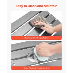 Taitettava jalkarahi korkeatiheyksisestä polyeteenimuovista harmaa 377 mm ulkokäyttöön