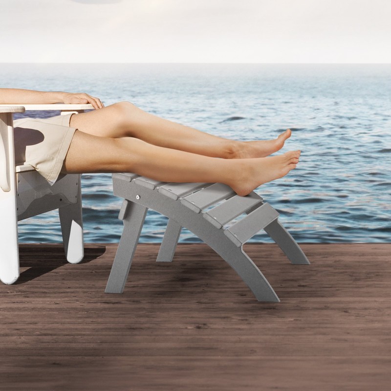 Taitettava jalkarahi korkeatiheyksisestä polyeteenimuovista harmaa 377 mm ulkokäyttöön